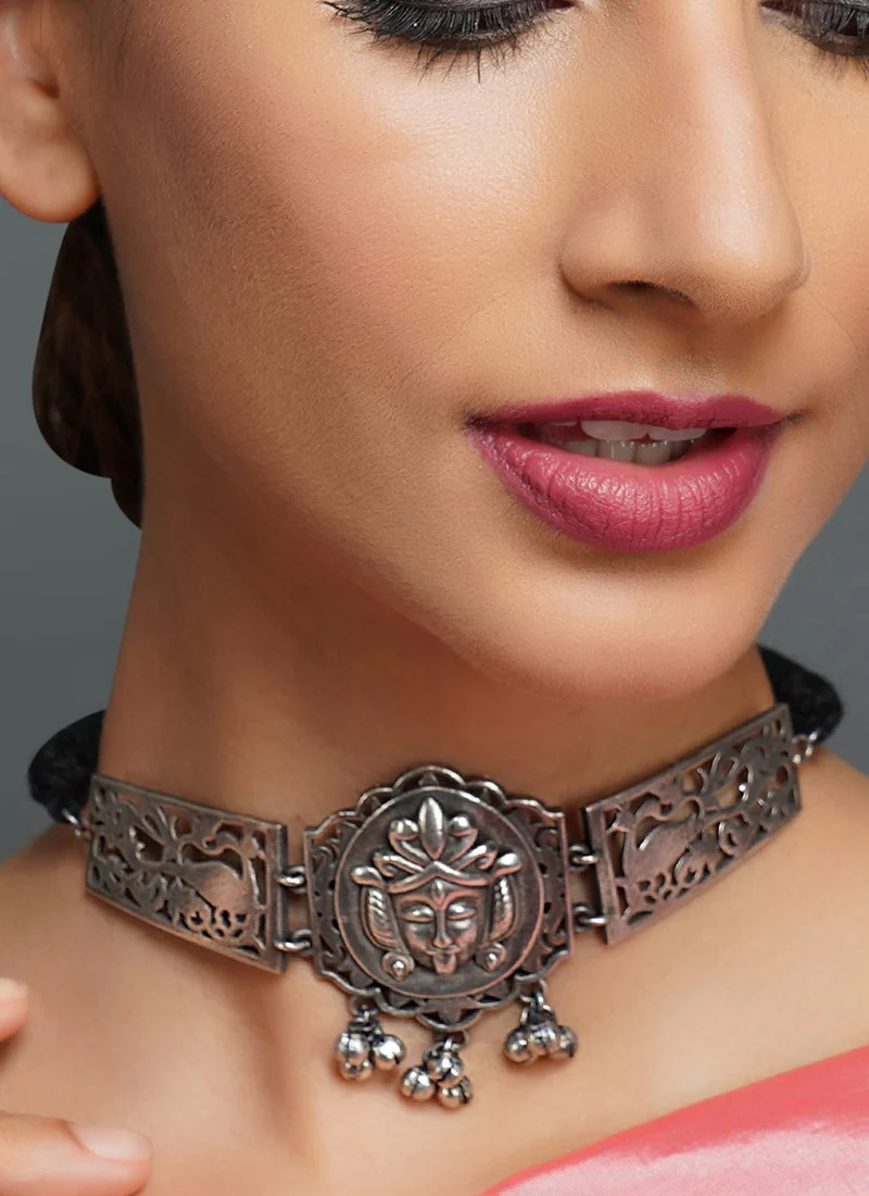 Silver Oxidised Choker